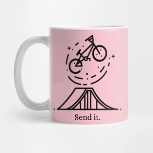 Send It BMX Minimalist Black Work Magic Mug